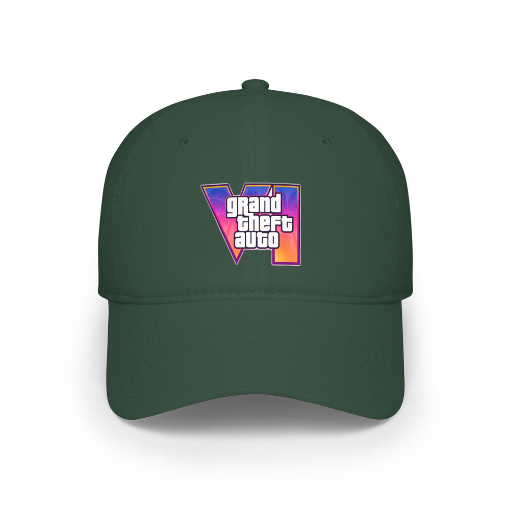 Low Profile Baseball Cap — Retro 'Grand Theft Auto' Logo Embroidered Hat