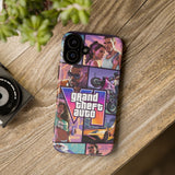 Phone Case — Retro Action Video Game Collage ("Grand Theft Auto V" Style)