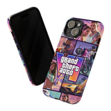 Phone Case — Retro Action Video Game Collage ("Grand Theft Auto V" Style)