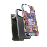 Phone Case — Retro Action Video Game Collage ("Grand Theft Auto V" Style)