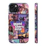 Phone Case — Retro Action Video Game Collage ("Grand Theft Auto V" Style)
