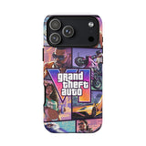 Phone Case — Retro Action Video Game Collage ("Grand Theft Auto V" Style)