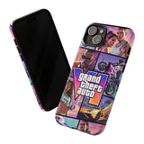 Phone Case — Retro Action Video Game Collage ("Grand Theft Auto V" Style)
