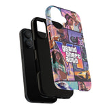 Phone Case — Retro Action Video Game Collage ("Grand Theft Auto V" Style)