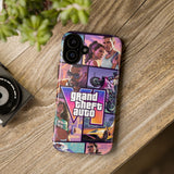 Phone Case — Retro Action Video Game Collage ("Grand Theft Auto V" Style)