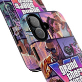 Phone Case — Retro Action Video Game Collage ("Grand Theft Auto V" Style)