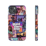 Phone Case — Retro Action Video Game Collage ("Grand Theft Auto V" Style)