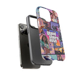 Phone Case — Retro Action Video Game Collage ("Grand Theft Auto V" Style)