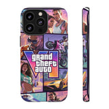 Phone Case — Retro Action Video Game Collage ("Grand Theft Auto V" Style)
