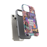 Phone Case — Retro Action Video Game Collage ("Grand Theft Auto V" Style)