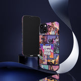 Phone Case — Retro Action Video Game Collage ("Grand Theft Auto V" Style)