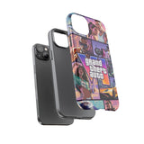 Phone Case — Retro Action Video Game Collage ("Grand Theft Auto V" Style)