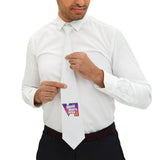 GTA V Logo White Neck Tie — Retro Game Console Gaming Necktie