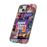Phone Case — Retro Action Video Game Collage ("Grand Theft Auto V" Style)