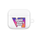 Grand Theft Auto V AirPod Case — Retro Neon Logo Protective Case