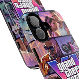 Phone Case — Retro Action Video Game Collage ("Grand Theft Auto V" Style)