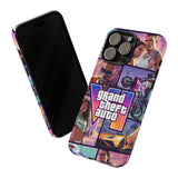 Phone Case — Retro Action Video Game Collage ("Grand Theft Auto V" Style)
