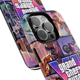Phone Case — Retro Action Video Game Collage ("Grand Theft Auto V" Style)
