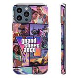 Phone Case — Retro Action Video Game Collage ("Grand Theft Auto V" Style)