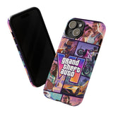 Phone Case — Retro Action Video Game Collage ("Grand Theft Auto V" Style)