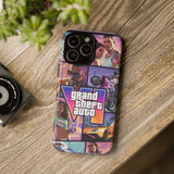 Phone Case — Retro Action Video Game Collage ("Grand Theft Auto V" Style)