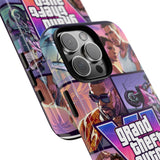 Phone Case — Retro Action Video Game Collage ("Grand Theft Auto V" Style)