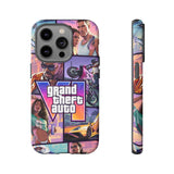 Phone Case — Retro Action Video Game Collage ("Grand Theft Auto V" Style)