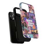 Phone Case — Retro Action Video Game Collage ("Grand Theft Auto V" Style)